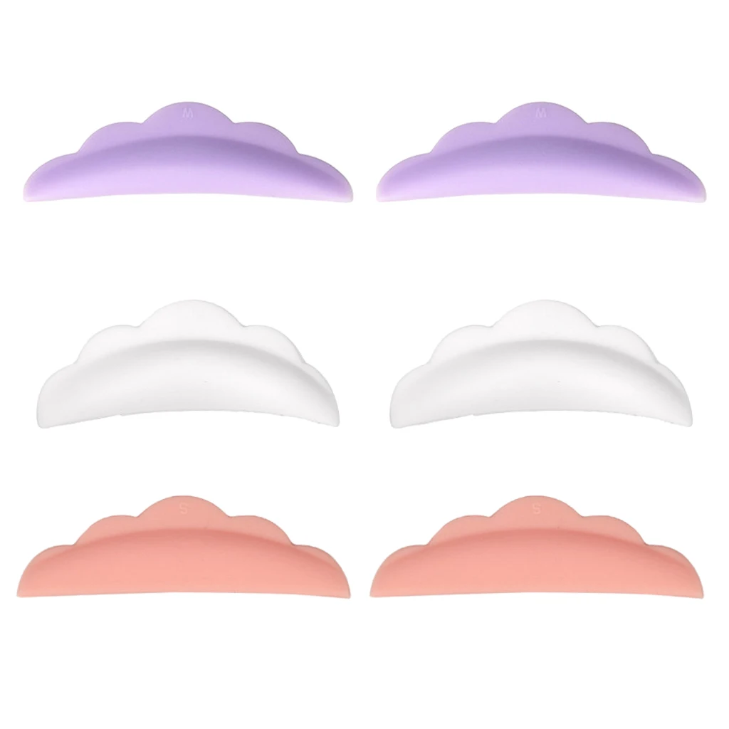 Set of 3 pairs, Professional Eyelashes Perming Curing Silicon Pads Make Up Tool Accessories