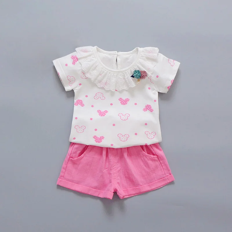 BibiCola summer baby girls clothing sets child girls cotton princess