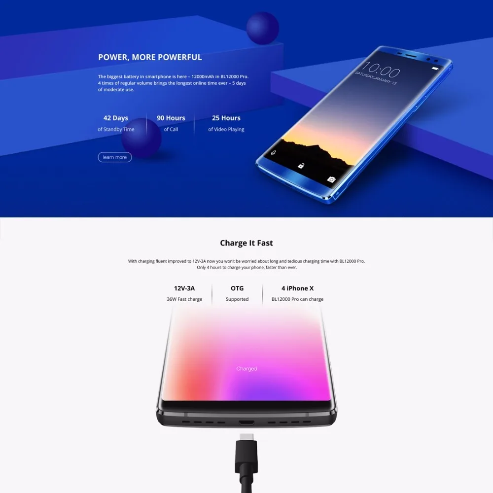 DOOGEE BL12000 Pro 6 0 &quot18:9 FHD + 4 г смартфон MTK6763T Octa Core Andorid 7 ГБ Оперативная память 128