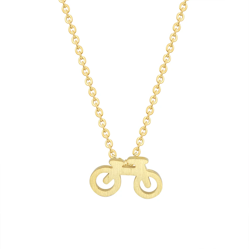 Small Bike Bicycle Pendant Necklace For Women Jewelry Sport Fitness