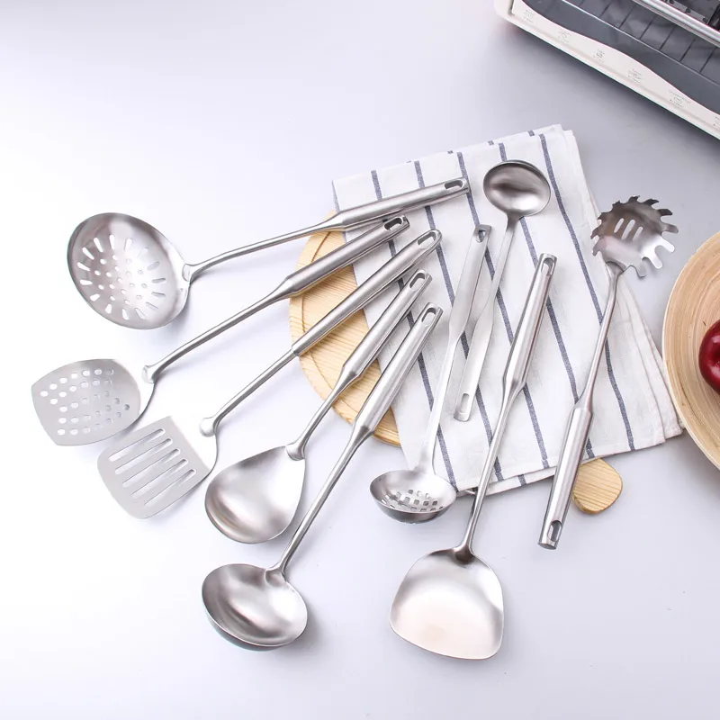 

CHANOVEL 1 Pcs Stainless Steel Cookware Cooking Tool Sanding Polishing Soup Ladle Utensils Set Kitchen Accessories