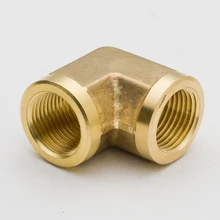 Pack of 2 Brass Pipe Fitting Forged 90 Degree Elbow 1/8\" 1/4\" 3/8\" 1/2\" 3/4\" NPT Female Thread  Water Gas Connector Accessory