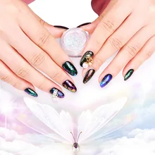 12 цветные ногти блестки прозрачные блестки зеркало-Хамелеон сухие блестки ароматный маникюр Дизайн ногтей украшение горячий МДФ