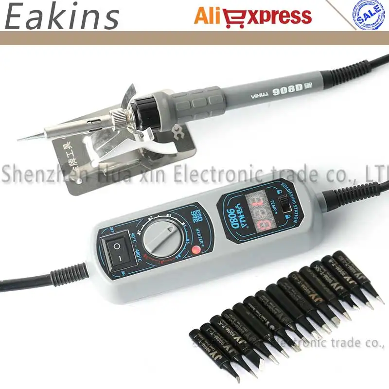  YIHUA 908D Adjustable thermostat Electric soldering iron set Welding repair tools kit set