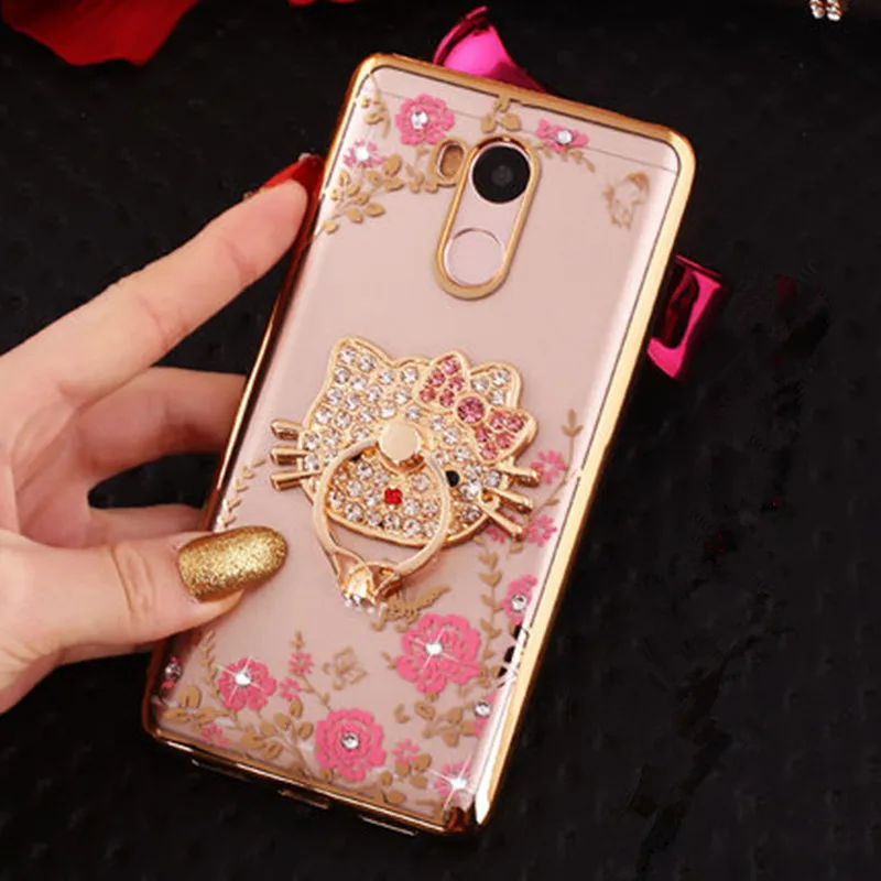 

bling Rhinestones TPU Plating holder Case For Xiaomi Redmi note 4X 4 5 PRO Cases Silicone case Redmi Note 6 Pro MI A2 LITE 8 SE