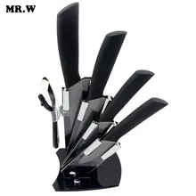 Marke Küchenmesser Hochwertige Schwarze Klinge Kicthen Keramikmesser Set 3 “4” 5 “6” zoll + Peeler + Halter cuchillos de cocina