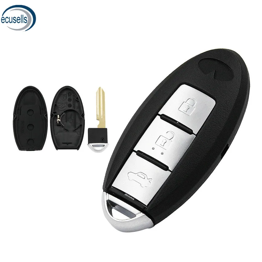 

3 Buttons Car Key Blank Fob Key Case Remote Key Shell Cover for INFINITI With Uncut Blade