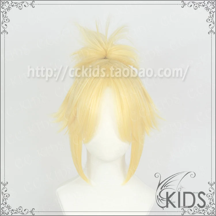 Мордкрасный парик для косплея Fate Grand Order Apocrypha Stay Night блонд косичка синтетические волосы - Цвет: Unstyled