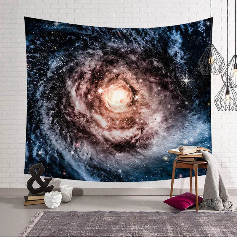 Fantasy starry sky Galaxy Black Hole Cat Hanging Wall Tapestry Hippie Retro Home Decor Yoga Beach Mat Carpet 150x130cm 200x150cm