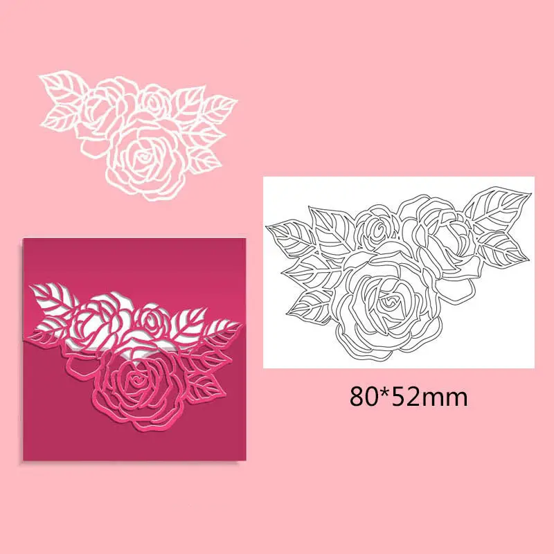 

Flower Hollow Metal Cutting Dies for Creative Paper Crafts DIY Embossing Photo Album Greeting Cards Cutting Dies Frame 80*52mm