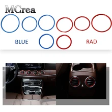 MCrea 8 шт. Автомобиль Стайлинг для Mercedes Benz W213 наклейки центральной консоли приборной панели кондиционер Выход Frame кольца AMG аксессуары