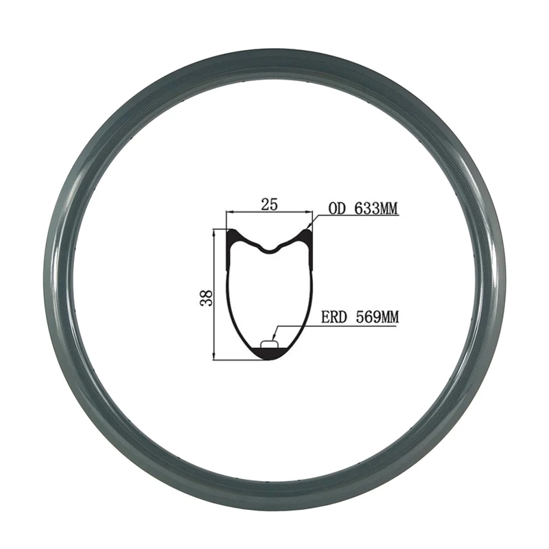 700c 38 мм трубчатая ширина 25 мм Дорожный велосипед карбоновый обод V Тормозной базальтовый трек ERD 569 мм 18 20 21 24 28 32 отверстия обод дорожного велосипеда