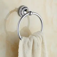 Хромированный Блестящий фарфоровый держатель для полотенец Настенный полотенце Аксессуары для ванны полка 09TR