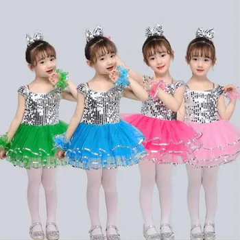 

Girls Ballerina Ballet Dress Dance Tutu dress for Kid Professional Sequined Jazz Dance Costume Dancing Clothes Dancer Wear dress
