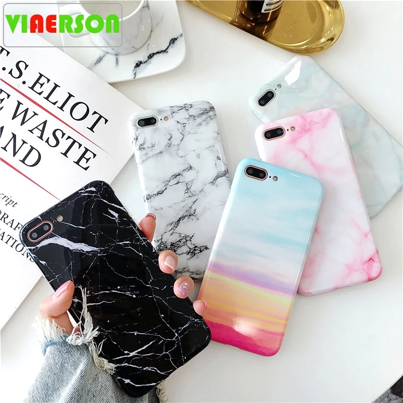 Роскошный Мраморный чехол для телефона iPhone 7 X 6 6S 8 Plus 7Plus Fundas Capa carcasa | Мобильные