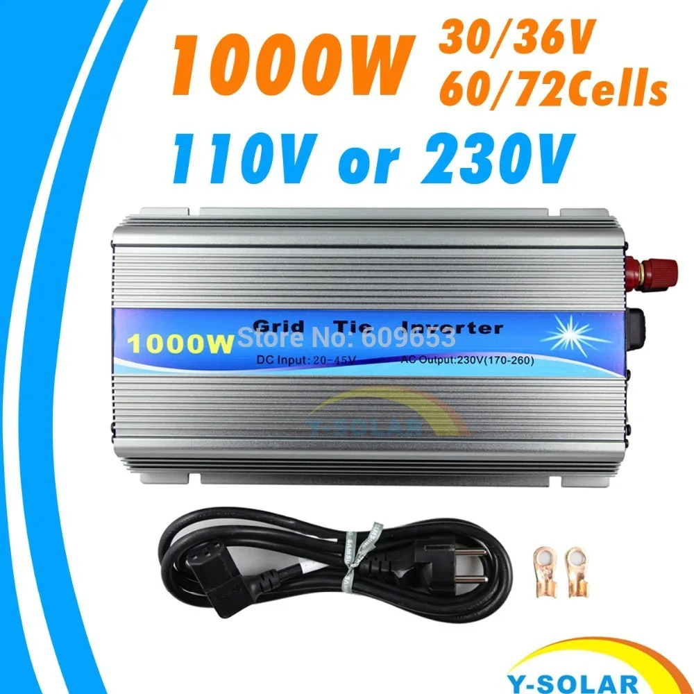 

1000W 30V/36V Grid Tie Inverter MPPT Function Pure Sine Wave 110V Or 230V Output 60 72 CELLS Panel Input On Grid Tie Inverter