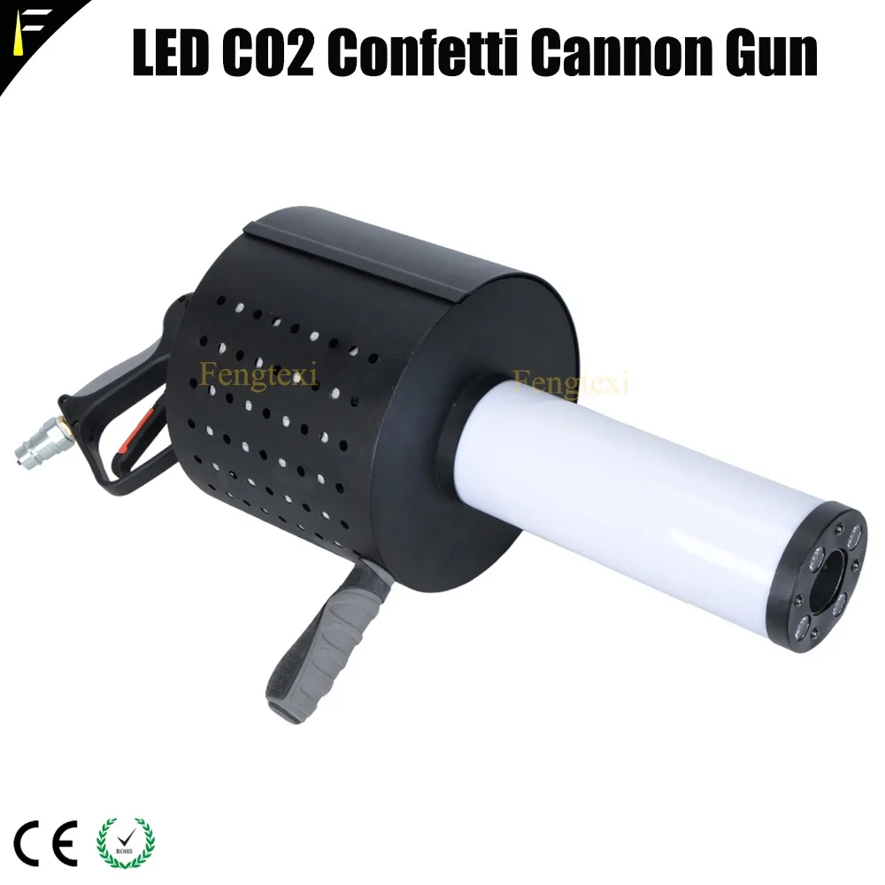 Arma e Confetes Arma de Papel Co2 Jet Pulverização 2in1 Levou Gelo Seco Rgb Gás Co2 Shoot Coluna Jet Arma Confetti Bar Adereços Atmosfera 6 Cheap Efeito de Iluminação de palco