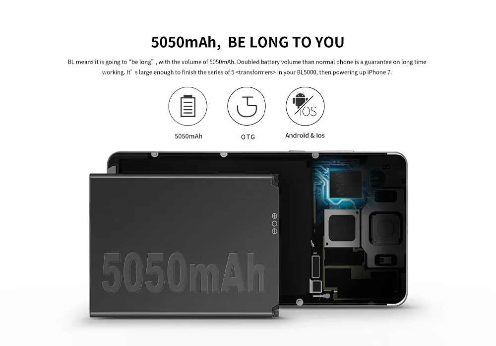 DOOGEE BL5000, 5,5 дюймов, изогнутый экран, смартфон MTK6750T, четыре ядра, 4 ГБ, 64 ГБ, 5050 мАч, двойная настоящая камера, 13 МП, Android 7,0, мобильный телефон