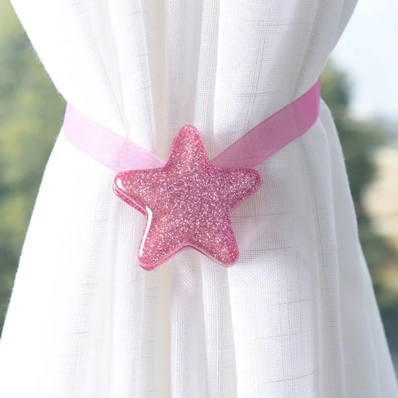 

Simple Luck Star Magnetic Tie Back Holder Curtain Buckle Star Curtain Broach Home Living Curtain Decoration