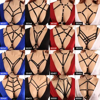 

Strappy Body Harness Bra Pentagram Top Cage Bralette for Women Black Punk Goth Bondage Lingerie Plus Size Festival Garter