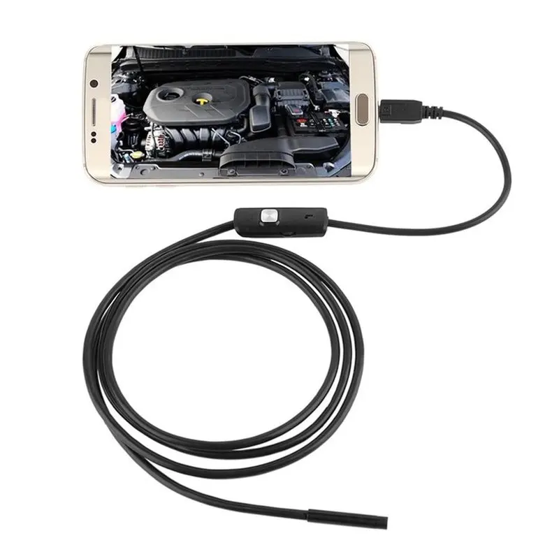 

7mm Lens 3.5M Soft Snake Tube Endoscope Camera Smart Android Phone USB Borescope Inspection Mini Camera 6Pieces LED