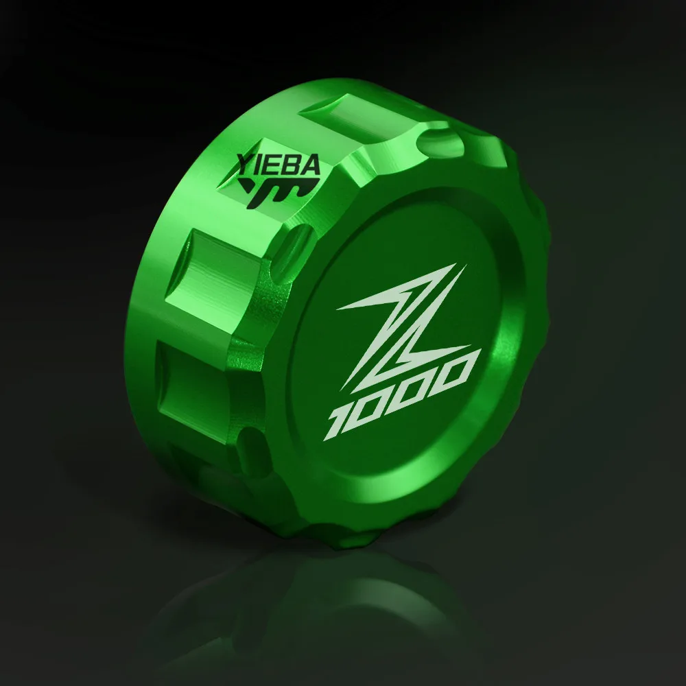 With LOGO Motorcycle CNC Aluminum Rear Brake Fluid Reservoir Cover Cap FOR Kawasaki Z1000 Z 1000  Z1000SX Z 1000 SX 2010-2014