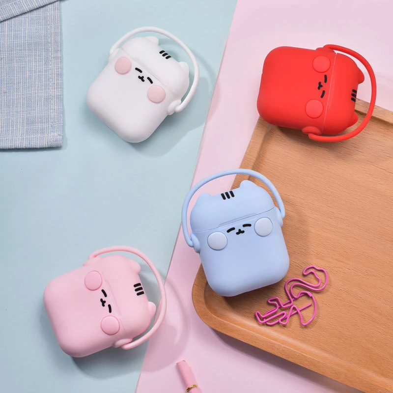 

Cartoon Rock Cat Protective Silicone Case Cover Holder for Apple Airpods Cute Cartoon Skin Accessories for Apple Airpods Box