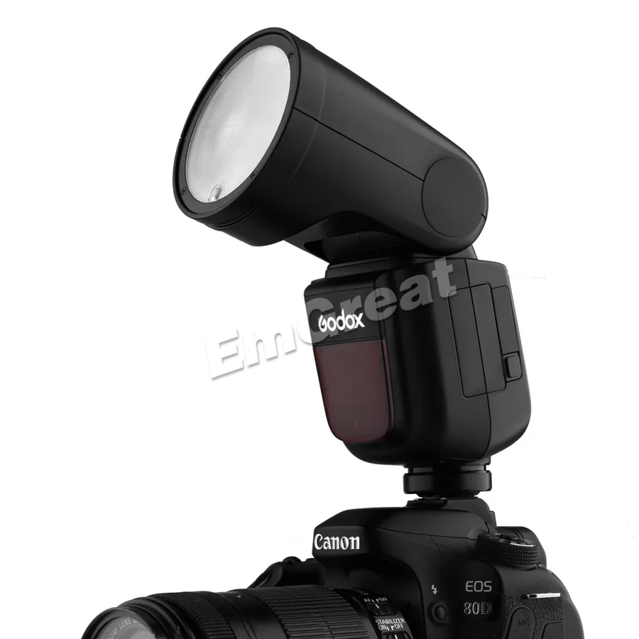 Вспышка Godox V1 V1C с круглой головкой для камеры TTL 1/8000 HSS батареей Canon 6D 80D 600D 5D