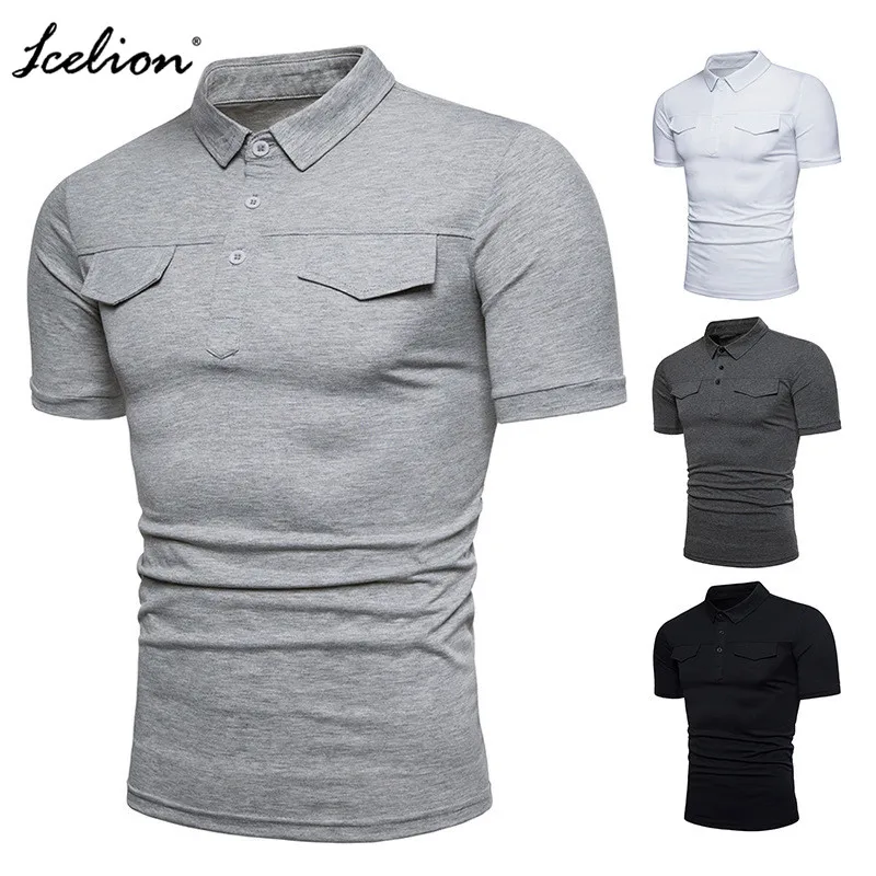 

Icelion 2019 Polo Shirt Men Brand Clothes Solid Color Polos Shirts Camisa Masculina Mens Casual Cotton Short Sleeve Polos