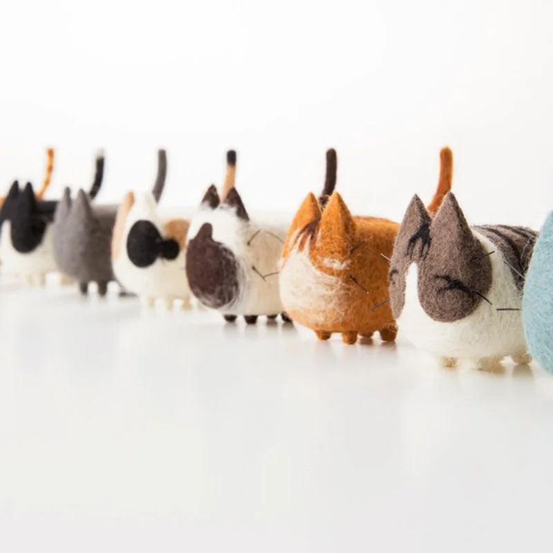 Non-Finish DIY Kit No Faceless Dog Tiger Cat Wool Felt Doll Needle Felting kit Accessories Felt Poked For Kids Children Handmade