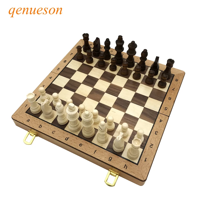 

New Hot Folding Chess Wooden Chess Game Children Gifts Crafts multifunctional Chess Set Pieces Interesting Backgammon Board Game