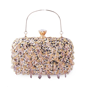 

Women Diamond Wedding bride Shoulder Crossbody Bags Gold Clutch Beaded Tassel Evening Bags Party Purse banquet Handbags