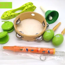 Большая распродажа 6 шт. игрушечные музыкальные инструменты набор деревянная перкуссия инструменты для маленьких детей дошкольного возраста Музыка Ритм развивающие