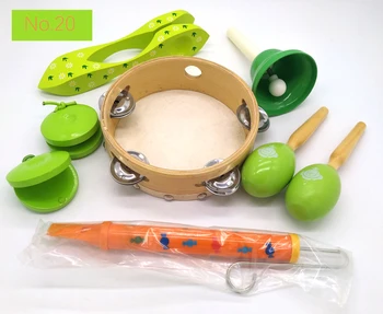 

BIG SALE 6pc new musical instruments toy set wooden percussion instruments for baby preschool kids music rhythm educational