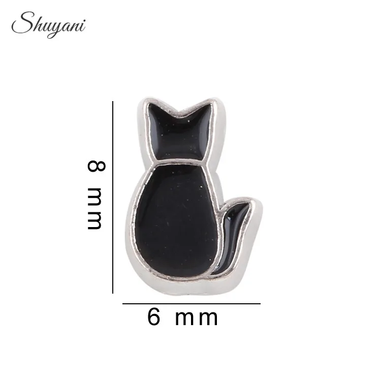 

20PCS Wholesale Halloween Charms Black Cat Charms for Glass Floating Locket Charms DIY Accessories