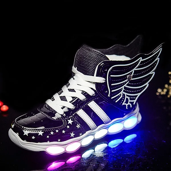 Strongshen/ г. новая детская обувь с подсветкой, размер 25-37, с usb-зарядкой, повседневные кроссовки для мальчиков и девочек, светящаяся обувь