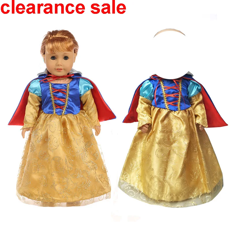 

for 43cm baby Doll Snow White Princess Dress + Cloak for 18" Girl Doll Snow White Princess Dress doll accessories