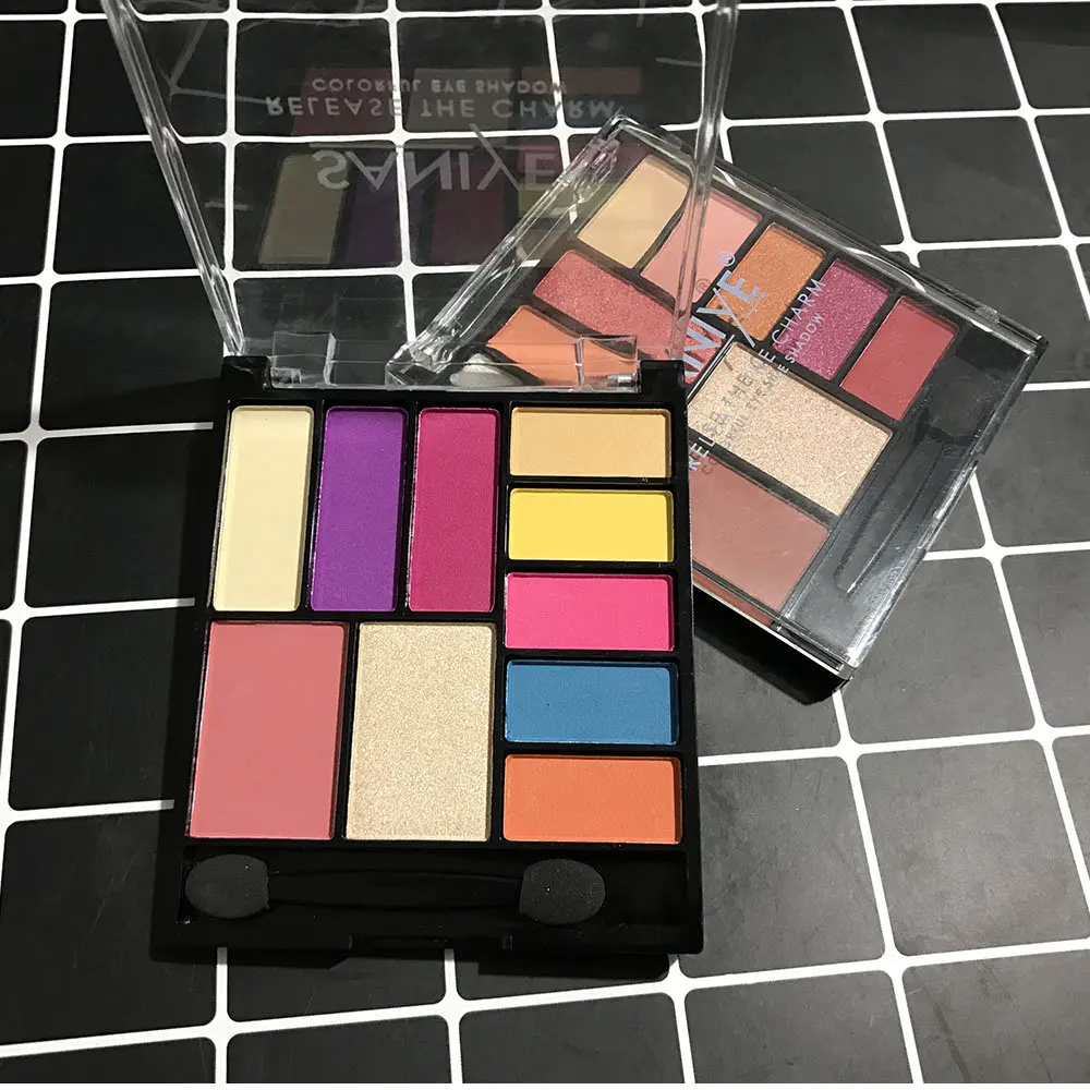 

SANIYE 10 Colors Nude Eyeshadow Makeup Pigments Professional Shimmer Glitter Red Eye shadow Make up Palette E108
