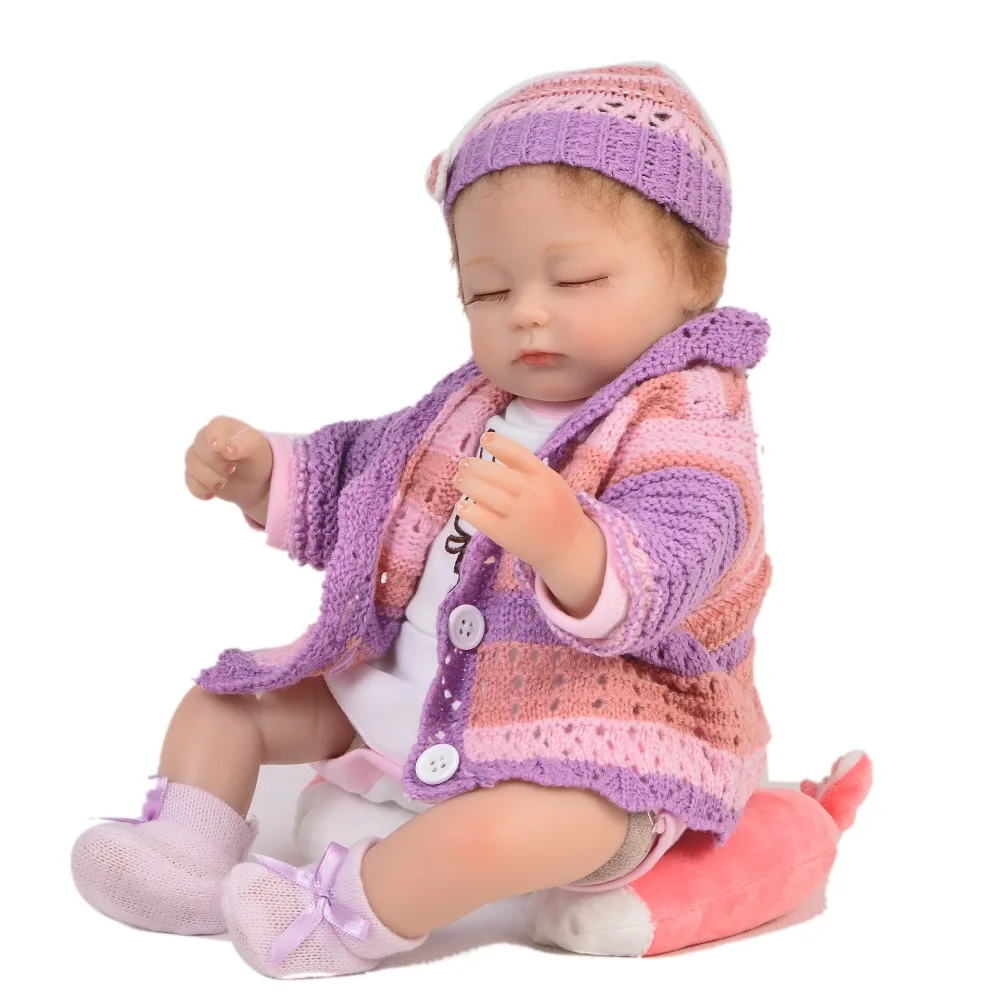 Реалиста спальный 17 дюймов принцессы Reborn Baby Doll силиконовые виниловые куклы
