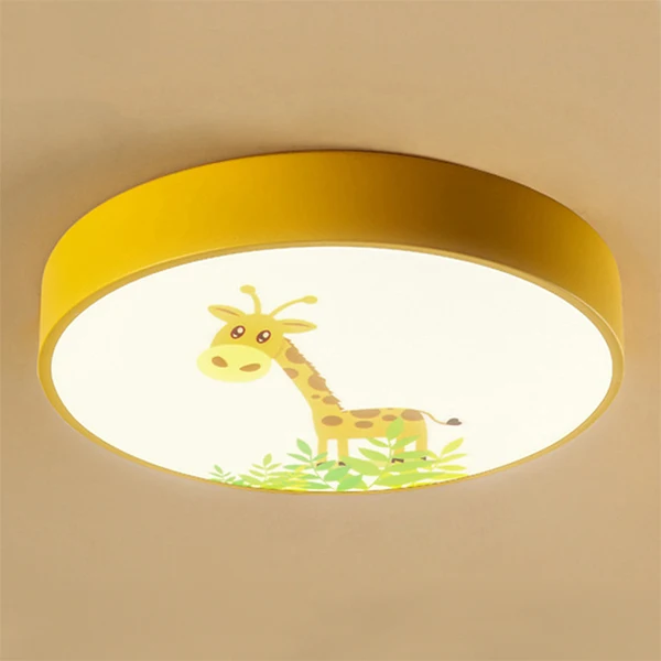 4 Colors Cartoon Led Ceiling Lamp Acrylic Lamp Shade for Kids Childs Modern Nordic Round Ceiling Lights Fixtures Living Room - Цвет корпуса: Yellow