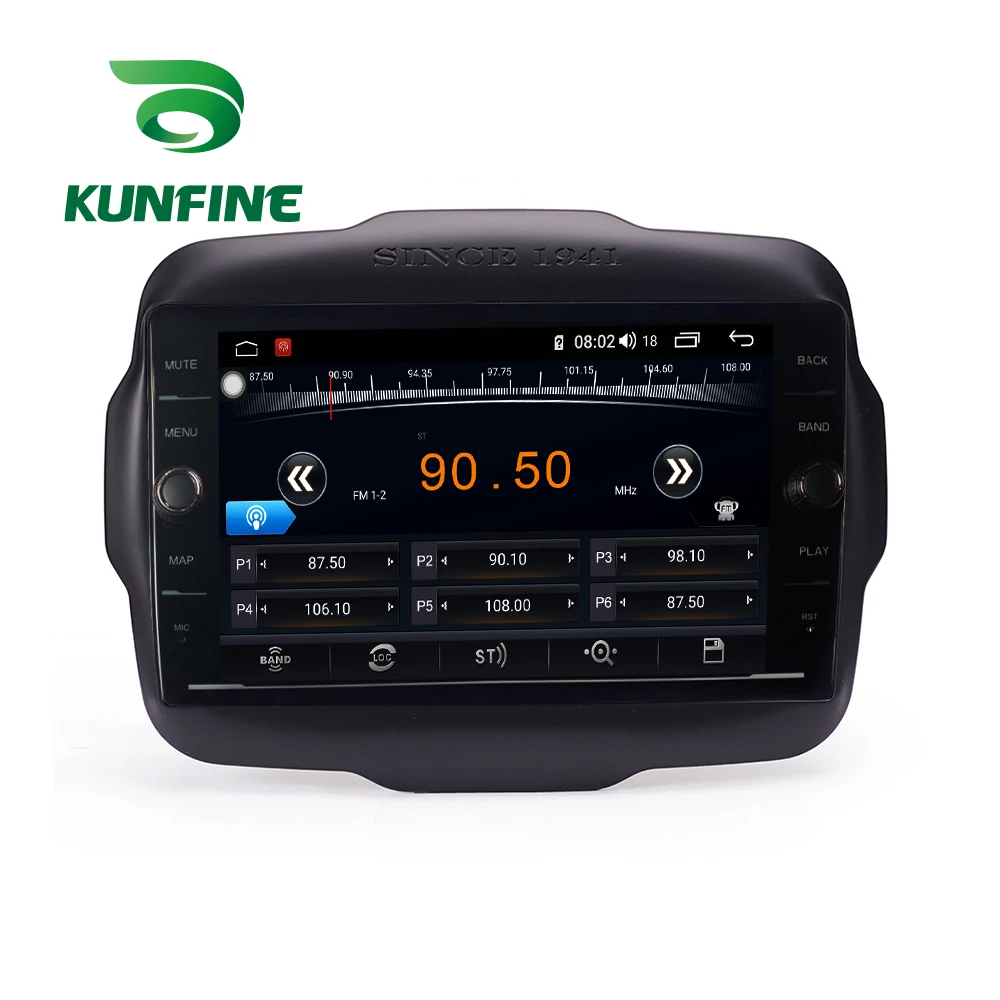 Sale Octa Core 4GB RAM 64GB ROM Android 8.1 Car DVD GPS Player Deckless Car Stereo for Jeep Renegade 2016 Radio Head Unit Wifi 4G 6