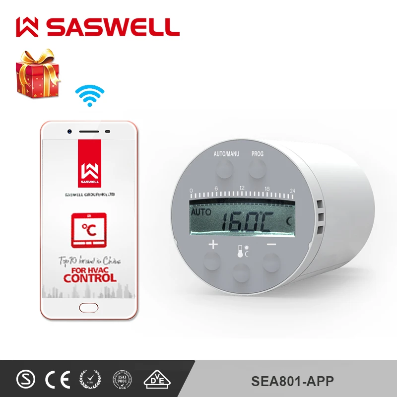 

SASWELL SEA801-APP Thermostat Temperature Controller heating and accurate TRV programmable controller