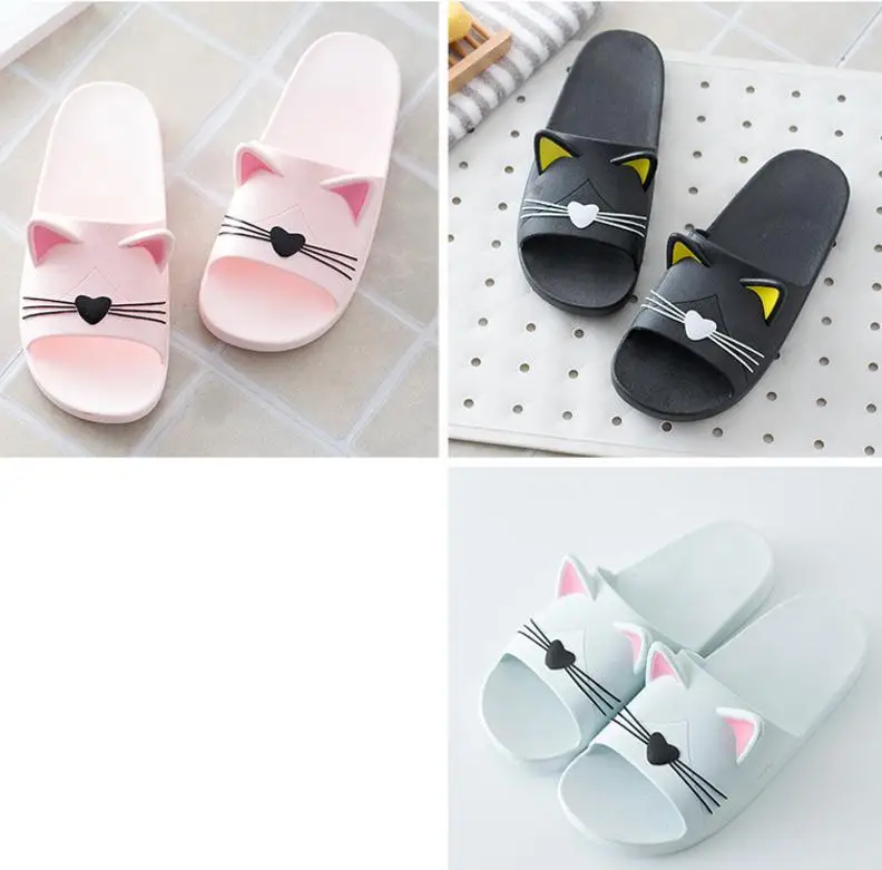 Rock a pair of cute feline-inspired casual slippers and slip on these Women Slippers Cute Cartoon Cat. lolithecat.com