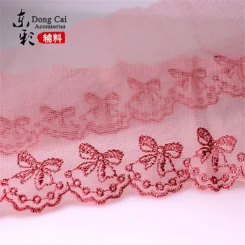 

15yard* 6cm Embroidery Pink Lace Ribbon Organza Lace DIY Sewing Handmade Crafts Wedding Decor Fashion Skirt Accessories