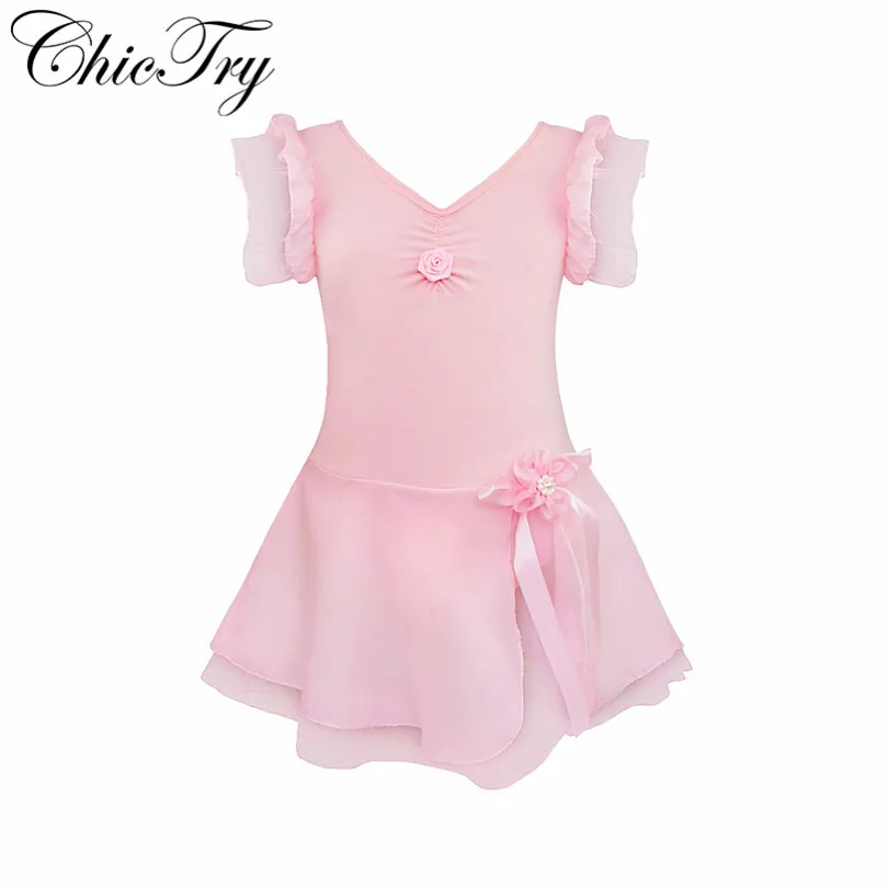 CHICTRY Girls Children Shiny Sequined Ballet Skirted Dance Leotard Dress Fancy Party Costume