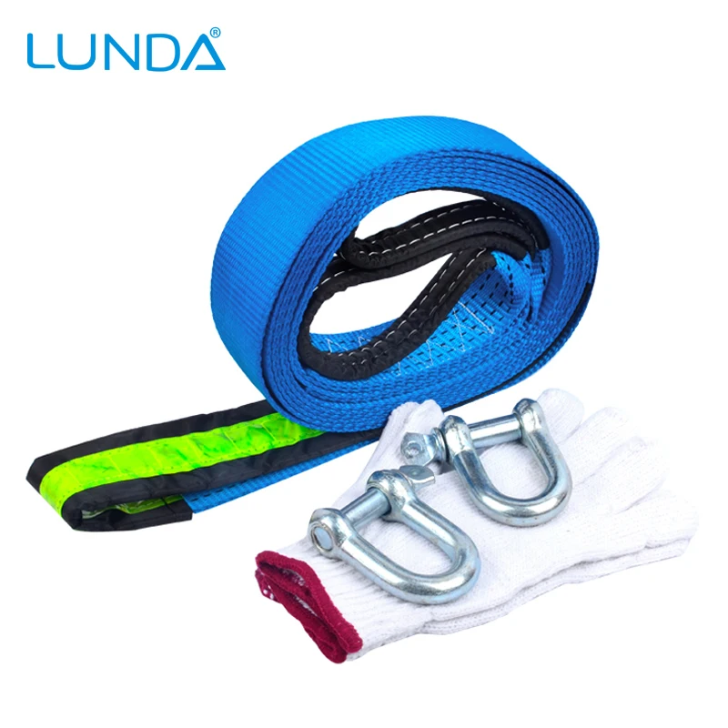 LUNDA 5 M 8 Tons Sleepkabel Tow Strap Car Sleepkabel met Haken Hoge Sterkte Nylon Voor
