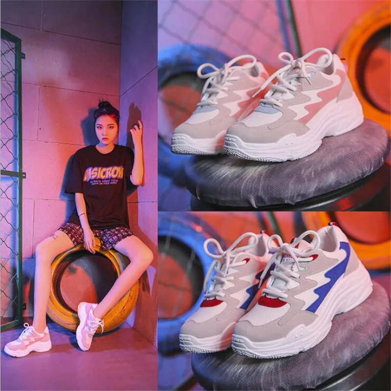 

2019 Women Shoes Autumn White Shoes Sneakers Women Fashion Brand Retro Platform Shoes Ladies Footwear Breathable Mesh Sneakers