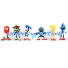 New Arrived Sonic the Hedgehog Sonic / Shadow / Tails / Knuckles PVC Action Figures Collectible Model Toys 6pcs/set 6~7cm WU750