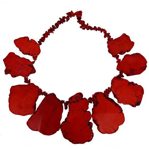 

Rare Huge ! 18inches Huge Nugget Red Tur-quoises Gem-stone Necklace,Perfect Wedding Birthday Women Gift Jewelry