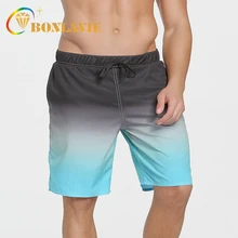 Пляжные мужские шорты большого размера, быстросохнущие мужские плавки, свободные шорты градиентного цвета, летняя пляжная одежда